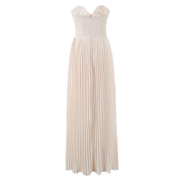 European And American-style Pleated Waist-cinching Tube Top Dress For Summer