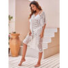 Sexy Hollowed-Out Lace-Panel Beach Cover-Up With Water-Soluble Lace For Sun Protection