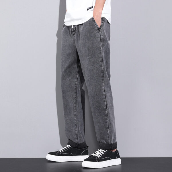 2823ab8a-5ddc-4a21-a886-3b33232ced91.jpg Summer Loose Wide Leg Jeans Pants Men Fashion Drawstring Elasticated Straight Trousers