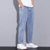3dc4f753-1cad-4e4d-becf-c19557083e3b.jpg Summer Loose Wide Leg Jeans Pants Men Fashion Drawstring Elasticated Straight Trousers