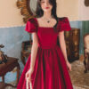408d1f46-581b-4b7a-8768-f72058742682.jpg Winter Wine Red Engagement Daily French Princess On The Run Satin Dress