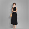 Black Slim-fit Knitted Vest Dress