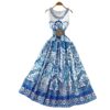 Retro Belted Waist-defined Maxi Skirt With A Flared Hem