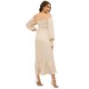 Long-sleeved Chiffon Dress With A Small Floral Print