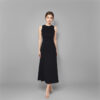 Black Slim-fit Knitted Vest Dress