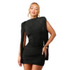 New Arrival Draped-ribbon Figure-hugging Sheath Dress