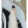 Strapless Sleeveless Long Dress Womens High-waisted Evening Gown Light Beige Evening Skirt