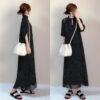 Womens Polka-dot Round-neck Short-sleeve Dress