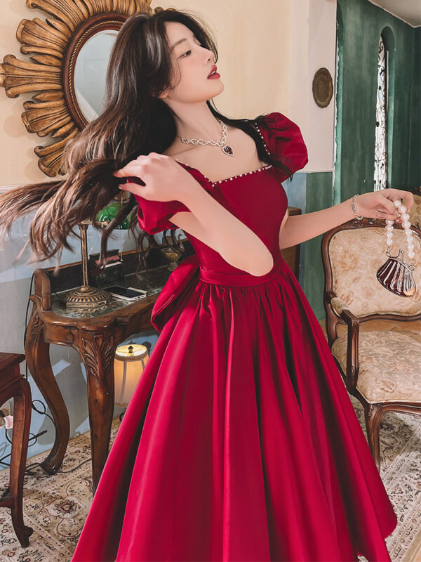 9eb27276-8532-4a73-8c36-924e73935418.jpg Winter Wine Red Engagement Daily French Princess On The Run Satin Dress