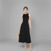 Black Slim-fit Knitted Vest Dress
