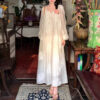 Embroidered Waist-Cinching Lace-Up Dress For Women