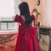 b920d1a2-f567-410b-8000-b6abc14d7e21.jpg Winter Wine Red Engagement Daily French Princess On The Run Satin Dress