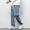 d98f3bf8-76dd-48db-be31-2753211377ec.jpg Summer Loose Wide Leg Jeans Pants Men Fashion Drawstring Elasticated Straight Trousers