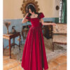 e393b81a-0b05-4c3d-bf34-c185565c9fa4.jpg Winter Wine Red Engagement Daily French Princess On The Run Satin Dress