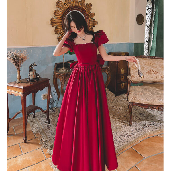 e393b81a-0b05-4c3d-bf34-c185565c9fa4.jpg Winter Wine Red Engagement Daily French Princess On The Run Satin Dress