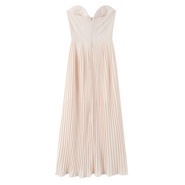 European And American-style Pleated Waist-cinching Tube Top Dress For Summer