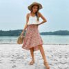 Floral Skirt Holiday Skirt Irregular Print Skirt