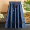 052c7653-9a12-49f8-a897-9a92dc9874a6.jpg Fashion Women's Blue Denim Stitching Solid Color Skirt