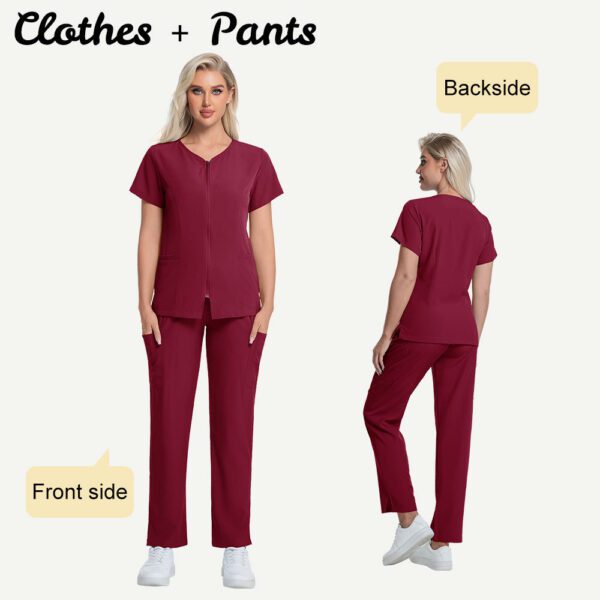 08096afa-9e02-4368-84b1-788a6d9961d3.jpg New Solid-color Straight-leg Work Uniform Pants With Zipper For Doctors And Nurses Surgical Scrubs