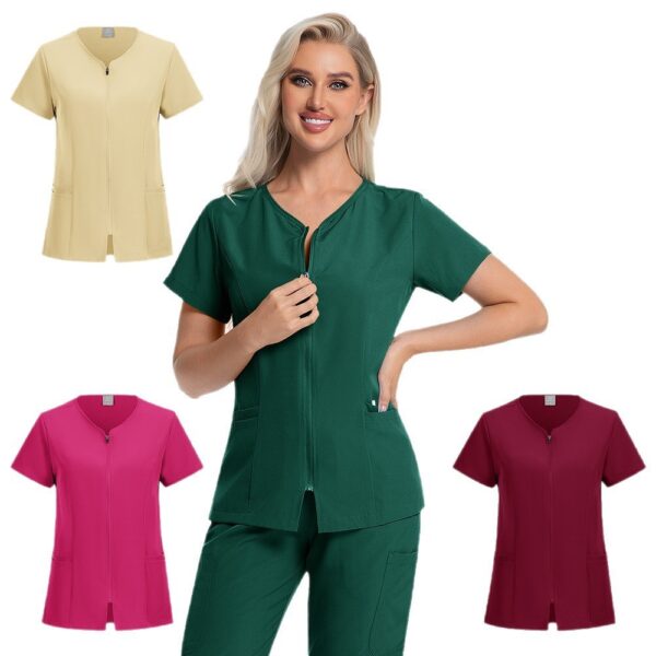 0a043c63-4467-40b9-bf12-72b26ed50ad3.jpg New Solid-color Straight-leg Work Uniform Pants With Zipper For Doctors And Nurses Surgical Scrubs