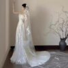 0aa76f79-c844-4f6d-bd64-852f192c6d94.jpg Satin Lace Wedding Veil Tube Top Fishtail Wedding Dress