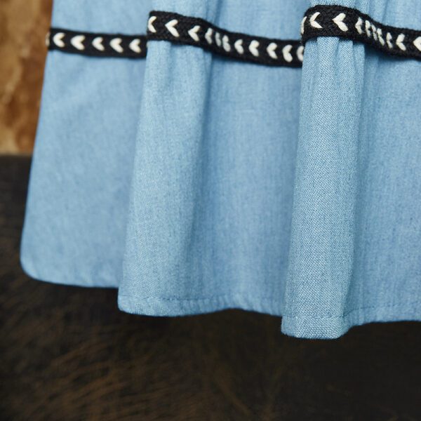 0d1a0cfc-7daf-4d9e-8ff0-1914b7e2e638.jpg Fashion Women's Blue Denim Stitching Solid Color Skirt