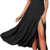New Summer Fashion Women's One-shoulder Pleated Layered Hem Split Dress