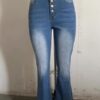 0d604920-1352-4b69-a8cf-be3e94cb04f9.jpg High Waist Bell Bottom Jeans Trendy Wear Washed Out Street Style Women's Denim Pants