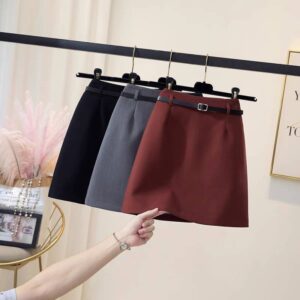 0e79c609-079b-4a64-8652-970421a6bf51.jpg Gray Suit Skirt With Belt For Women