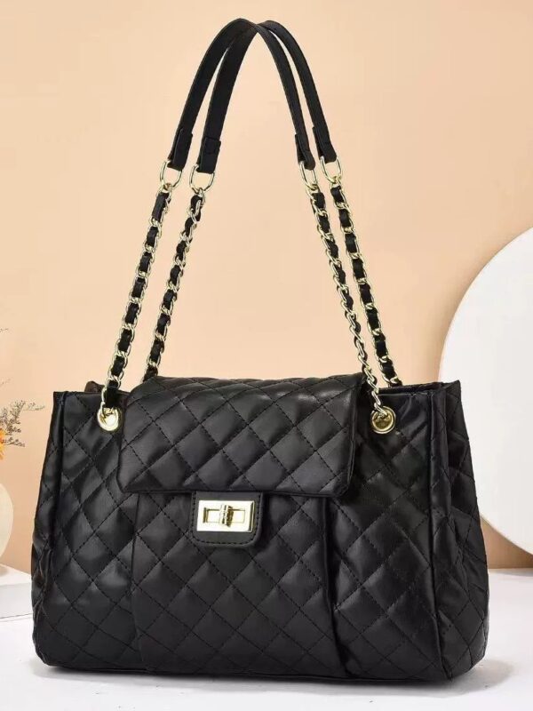 0ef6be18-189d-46f7-b7a0-5ce05ddfd88e.jpg Women's Solid Color Simple Embroidery Thread Rhombus Large Capacity Chain Shoulder Messenger Bag