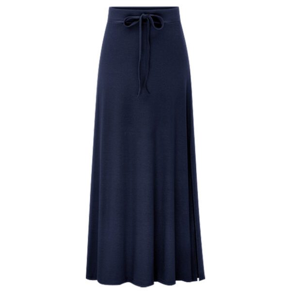 Europe And The United States Large Size Women's Fashion Knitted Skirt 200kg High Waist Long Slit A- Line Skirt Elastic Knee