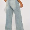 2026 New Cross-Border Foreign Trade Amazon European And American Women's Jeans With Double-Layer Waist Buttoning, Vintage Wide-Leg Jeans