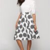 10e092e5-5f9f-4c08-be7e-a41e5c95ce02.jpg Large Polka Dot Round Slim Fit Mid-Length Skirt With Large Hem