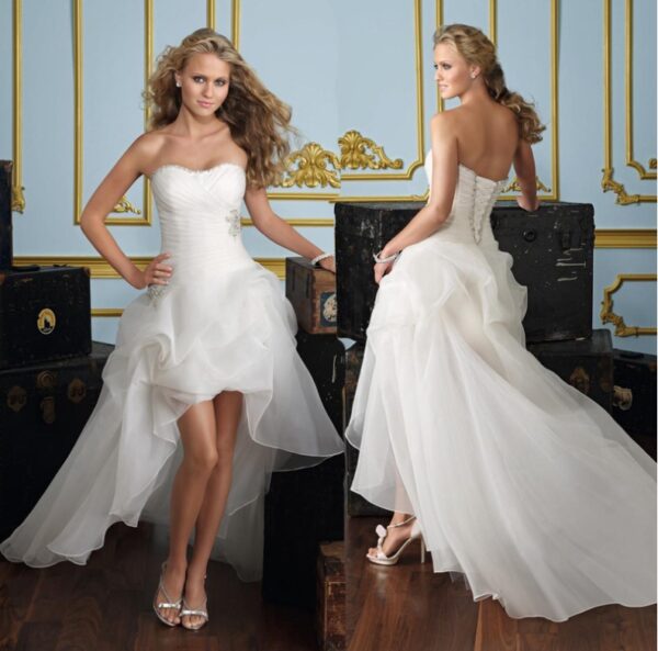 1162129771004.jpg Short and long long tube top sweet European and American foreign trade wedding dress