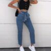 1206087223838.jpg High-waisted Washed Pencil Pants Spring Sexy Temperament European And American Plus Size Denim Jeans For Women