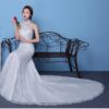 1289992386729.jpg Big Red Wedding Dress Bride Large Size Waist Fishtail Wedding Dress Fishtail Tail Korean Hanging Neck