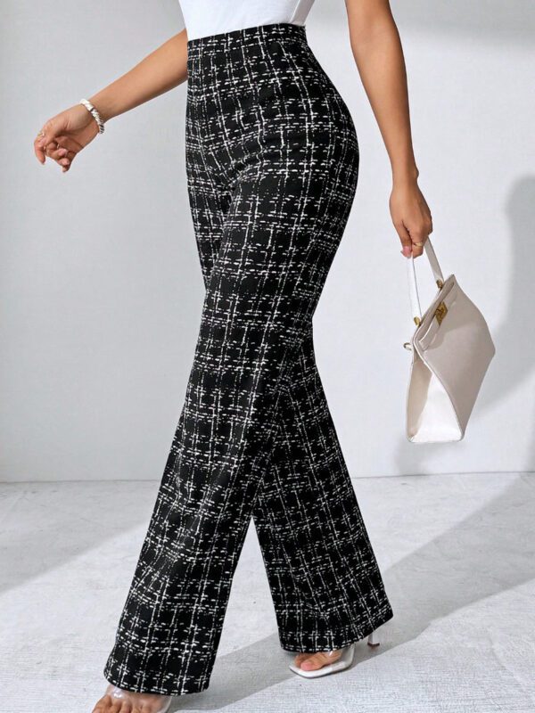 2025 Summer European And American Cross-Border Amazon Popular Women's Fashion Casual Plaid Print Trousers
