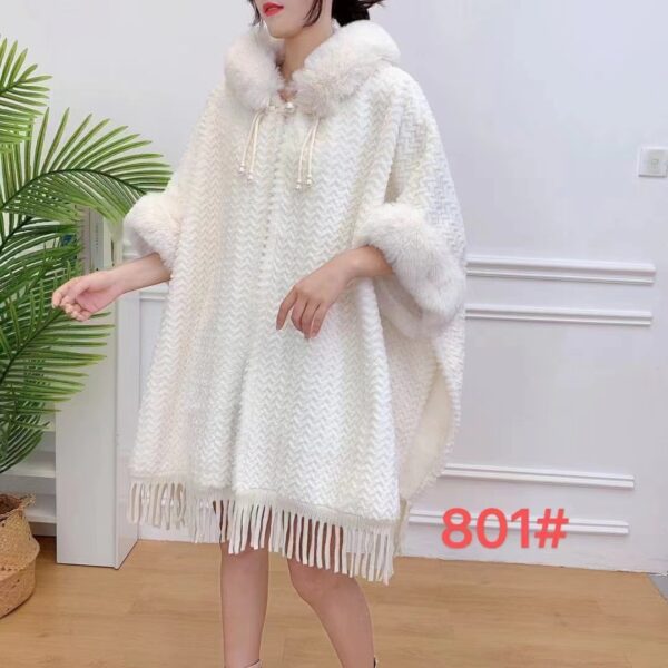 14ab8307-6410-47bf-ab23-78dcba3b400d.jpg New Winter Hooded Cloak Shawl Fleece-lined And Extra-thick Latest Style