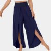 Loose Split Yoga Pants Summer Elastic High Waist Wide Leg Trousers Women's Fashion Versatile Clothing