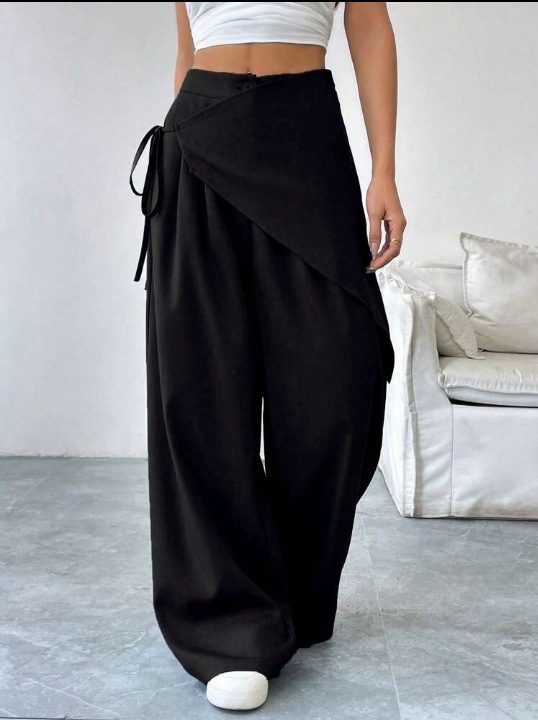 Irregular Suit Pants For Women 2025 Southeast Asia Cross-Border New Design Loose Slimming High-End Wide-Leg Pants For Women