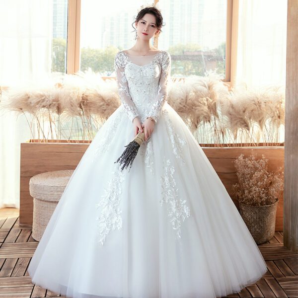 1612056961991.jpg Long Sleeve Wedding Dress New Bride Trailing