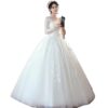 1612056961999.jpg Long Sleeve Wedding Dress New Bride Trailing