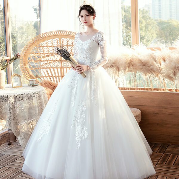 1612056962004.jpg Long Sleeve Wedding Dress New Bride Trailing