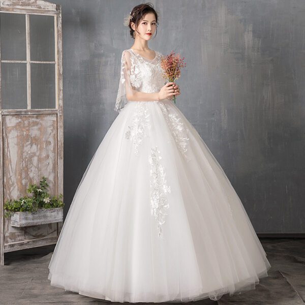 1612056962006.jpg Long Sleeve Wedding Dress New Bride Trailing