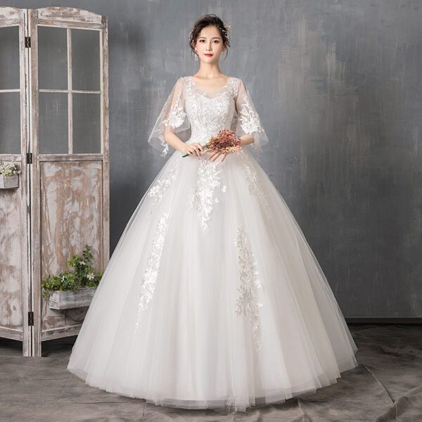 1612056962007.jpg Long Sleeve Wedding Dress New Bride Trailing
