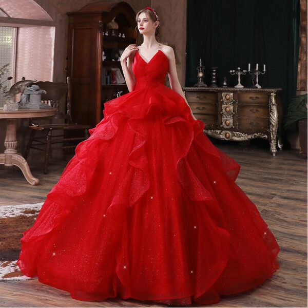 1617680748661.jpg French Temperament Big Trailing Starry Sky Forest Dream Dress