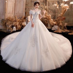 1617936583275.jpg Wedding Dress Trailing Heavy Industry One-shoulder Bridal Temperament Female Forest Super Fairy Dream Starry Sky Skirt