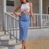 1619598469021.jpg Button Irregular Slit denim High Waist Skirt
