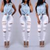 High Quality Women Casual Hole Jeans High Waist Skinny Pant Pencil Jeans Ripped Sexy Female Girls Trousers Denim Jeans
