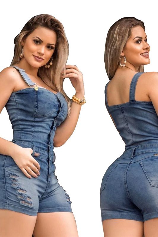 1622096925562.jpg Plus Size Elegance Cotton Jeans Woman Ladies Short Romper